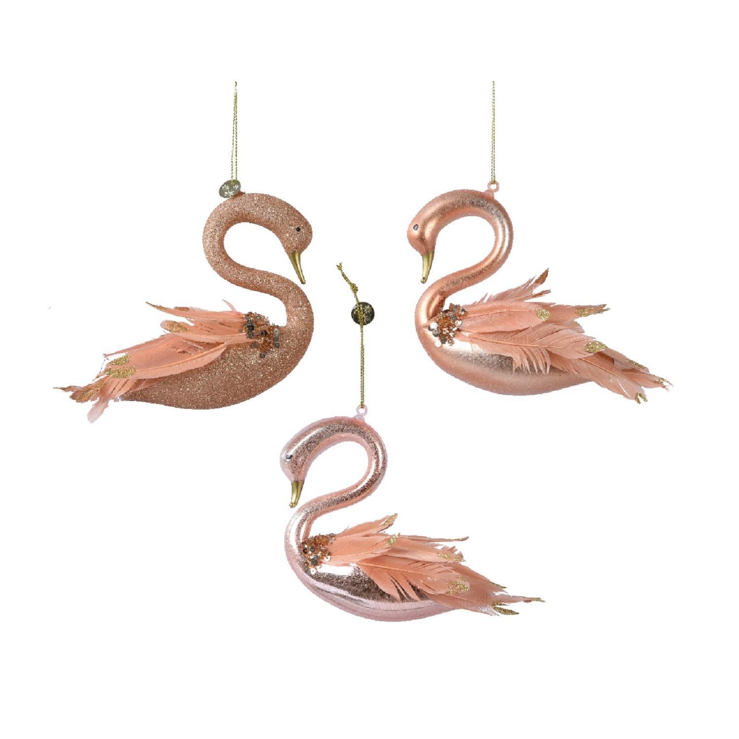 Декор Лебедь стекло 13х10х4см 3 в ассорт