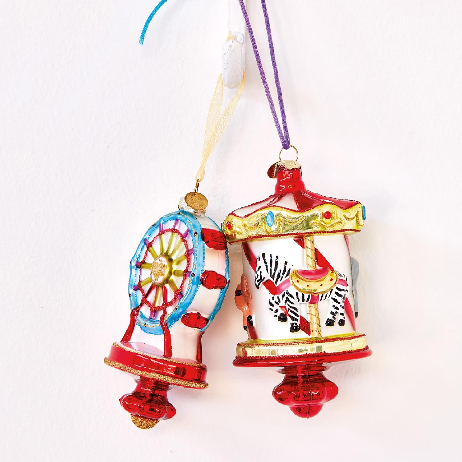 Декор Колесо обозрения стекло с золотистым сердечком 7х4,5х13см