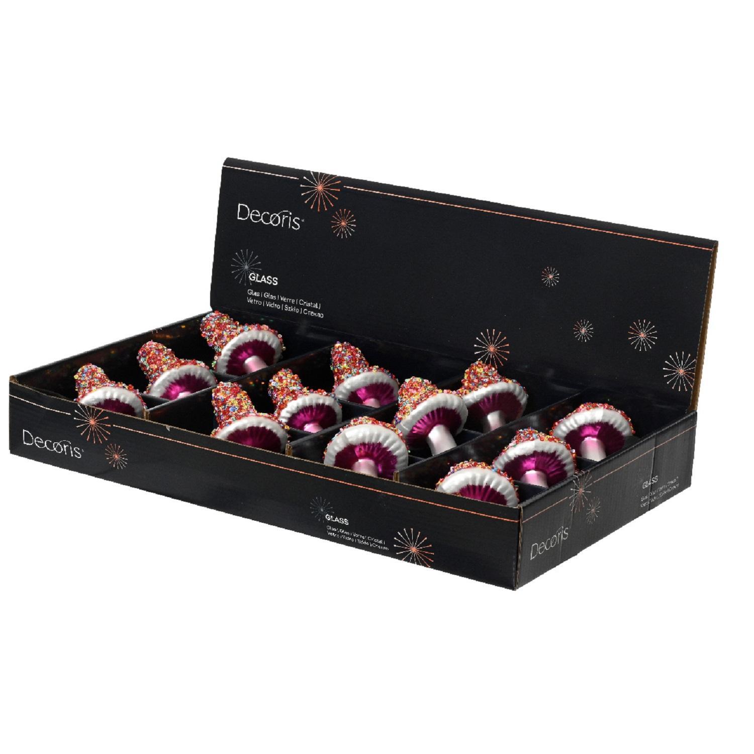 Декор Гриб стекло с бисером на шляпке на клипсе 10,6х5,5см 2 в ассорт