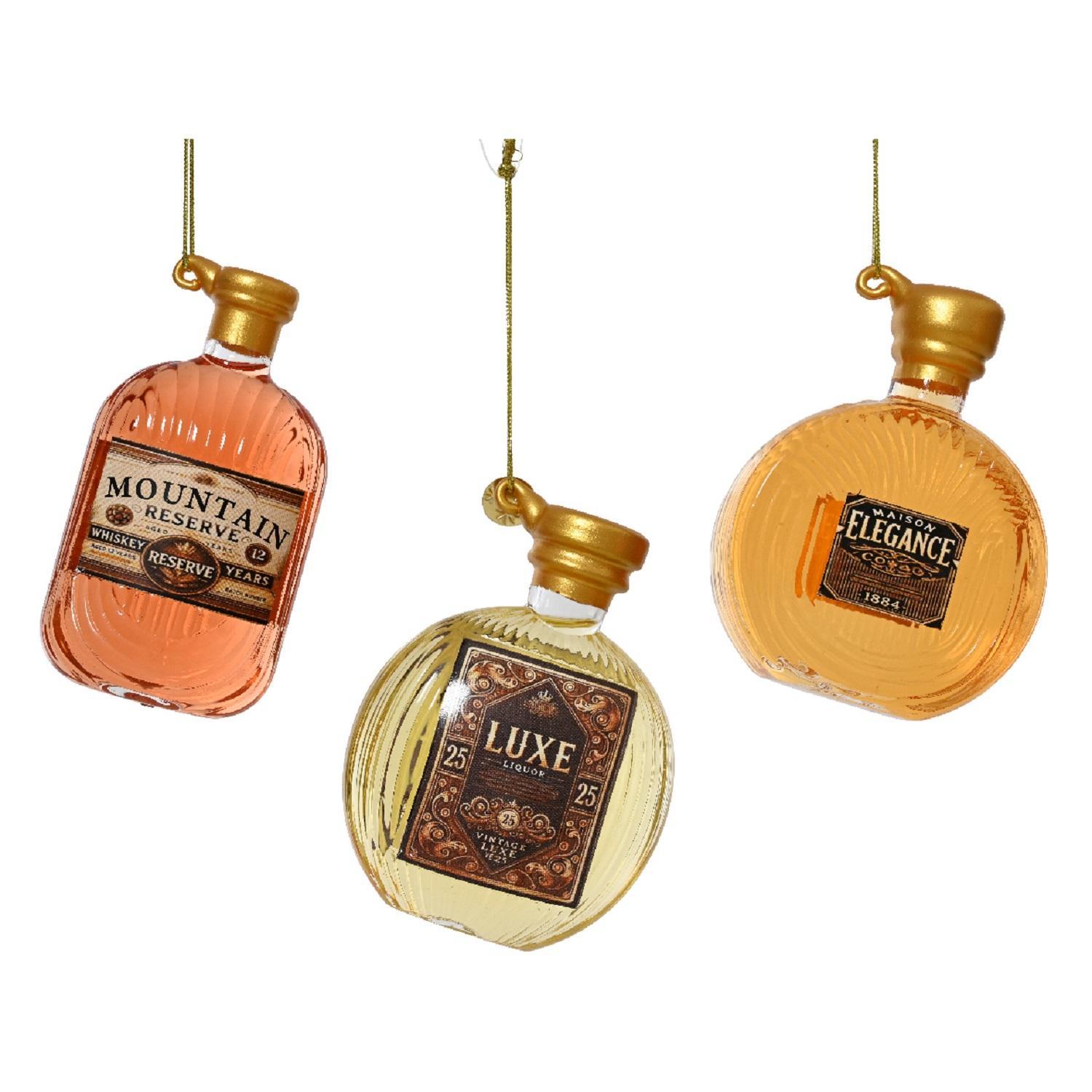 Декор Бутылка коньяка стекло с жидкостью внутри 10х7см 3 в ассорт