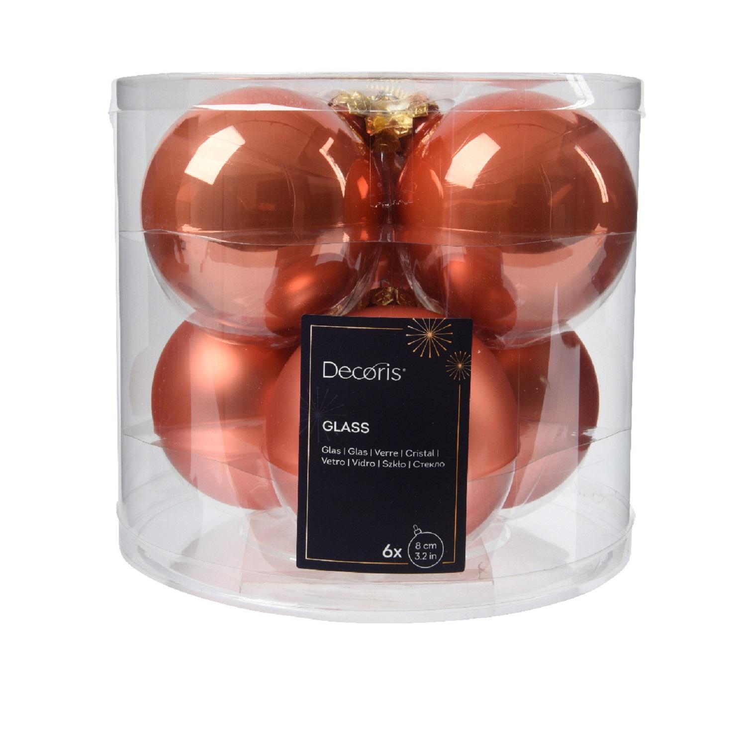 Шар стекло пряная тыква/эмаль/матовый d8см 6шт/уп