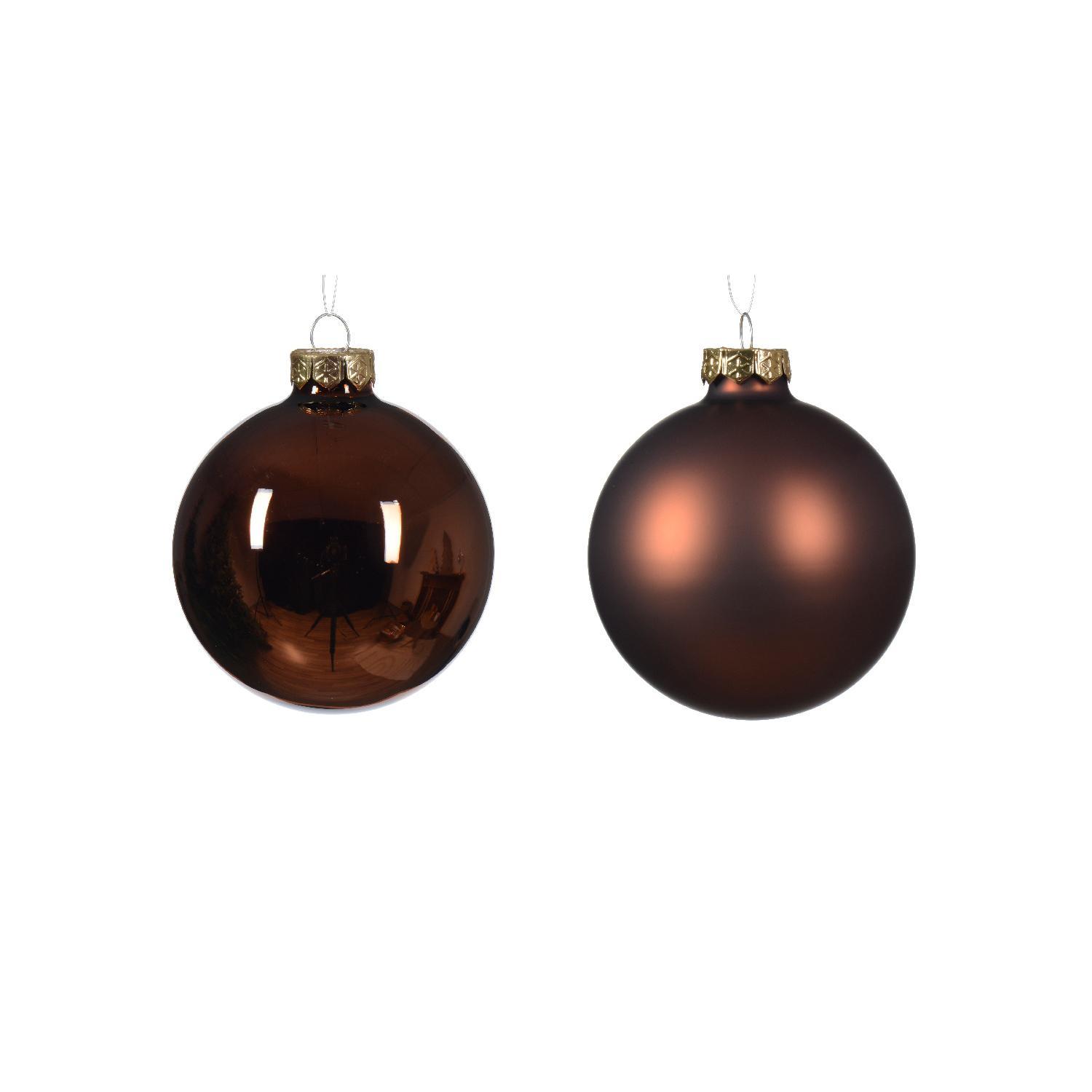 Шар стекло эспрессо глянцевый/матовый d8см 6шт/уп