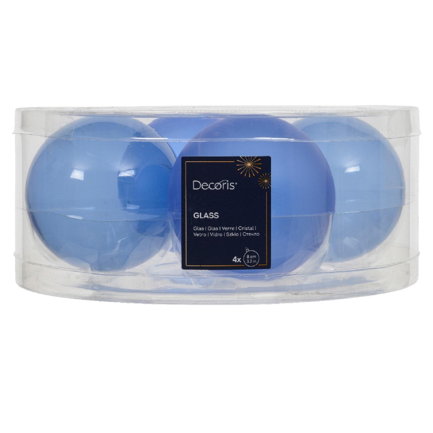 Шар стекло небесно-голубой d8см 4шт/уп