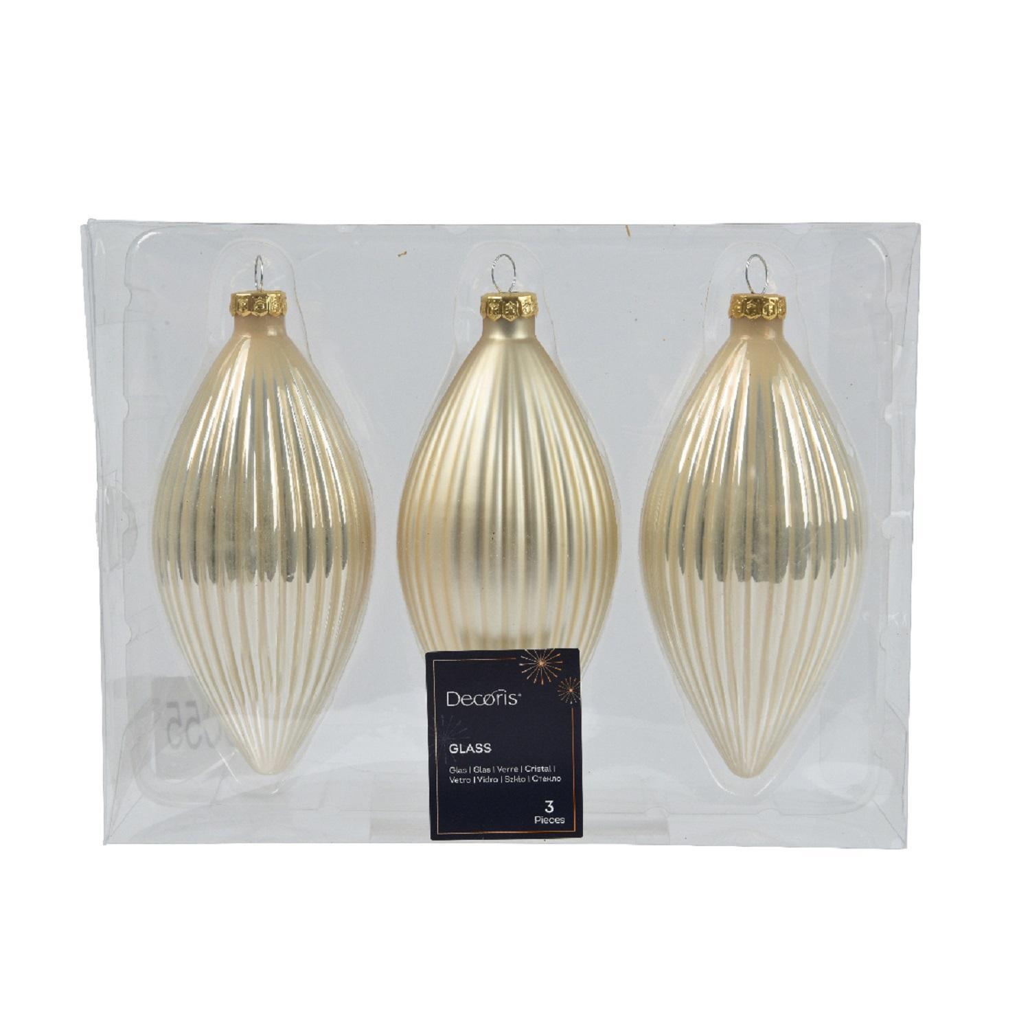 Декор Олива стекло перламутровая глянцевая/матовая 13х6см 3шт/уп