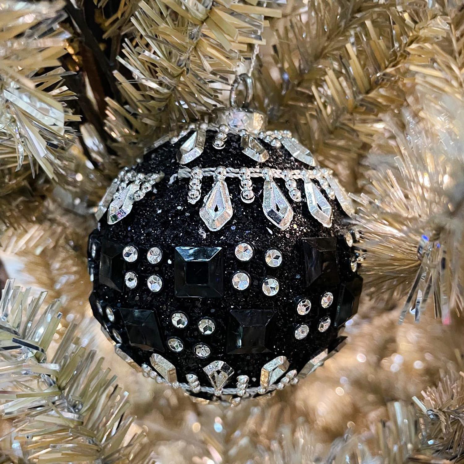 Шар Роскошные бусы черный d8см 3шт/уп 3 в ассорт