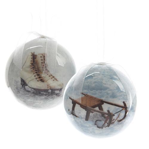 Шар Коньки и Санки 8см 3шт/уп 2 в ассорт