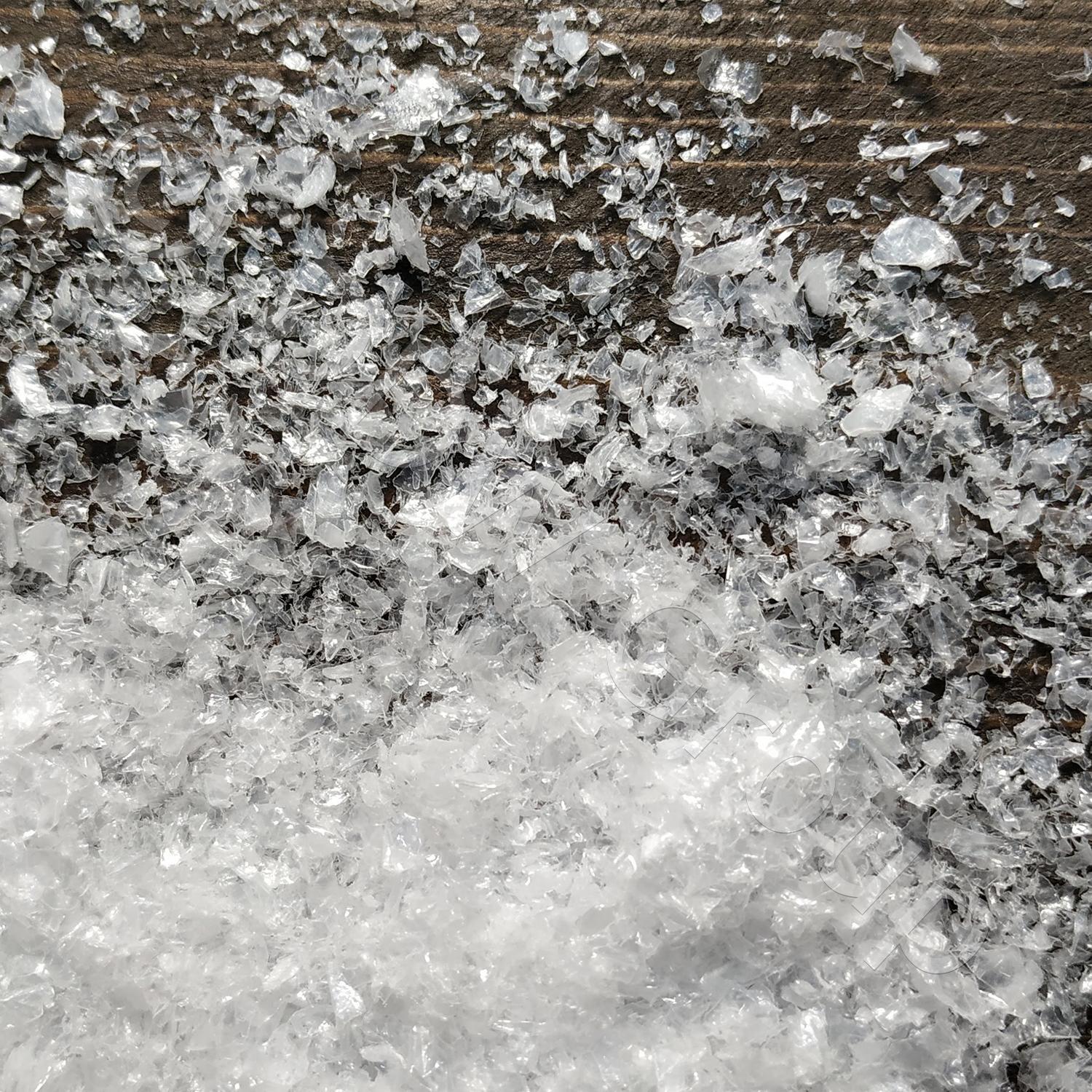 Снег мелкий белый 2кг 100% полиэтилен