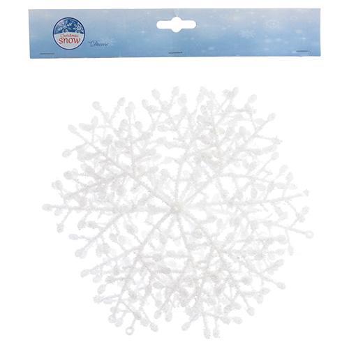Декор Снежинка белая d23см 3шт/уп