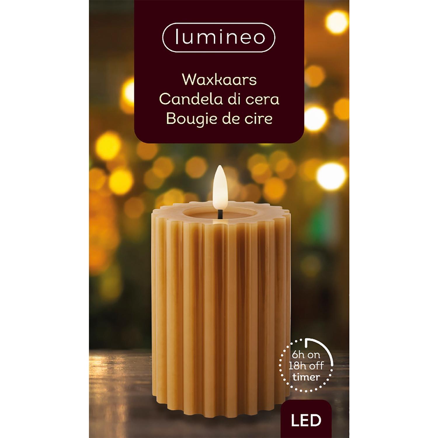 Свеча светильник LED  d7,5x12,3см коричневая 2 батарейки AAA таймер 6/18ч  1LED теплобелая IP-20 indoor