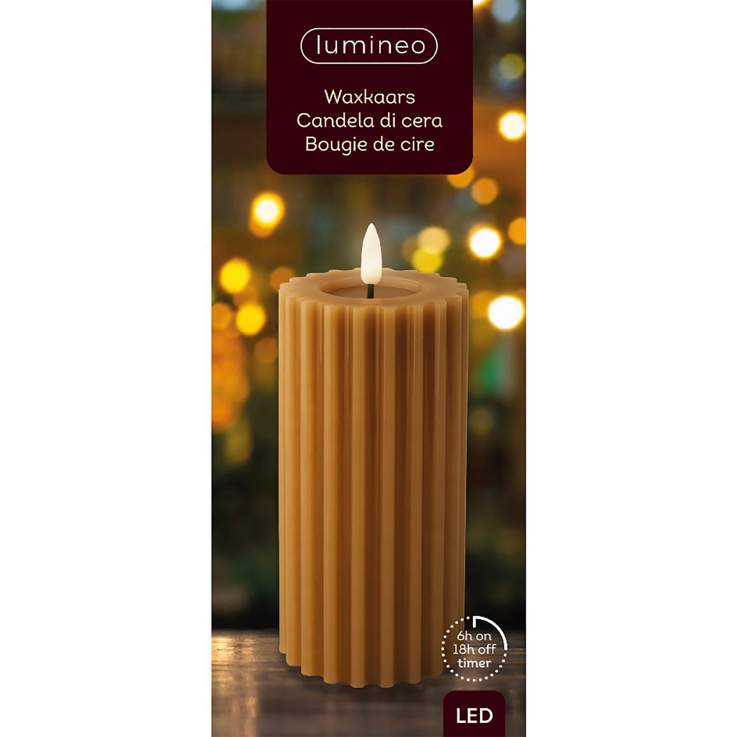 Свеча светильник LED  d7,5x17,3см коричневая 2 батарейки AAA таймер 6/18ч  1LED теплаобелая IP-20 indoor