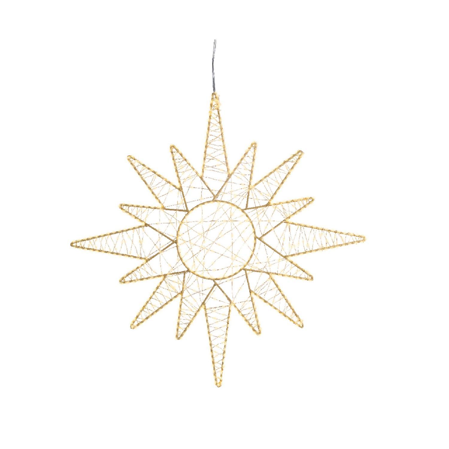 Декорация светодиодная Звезда 68см золотистая/теплобелая кабель золотой 5м таймер 6/18ч 754LED  IP-44 indoor/outdoor