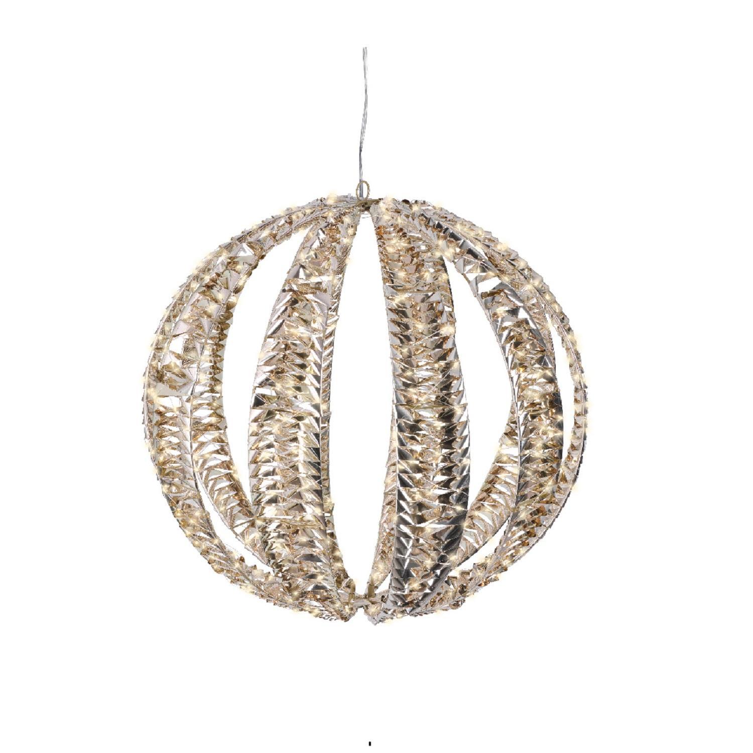 Декорация светодиодная Шар d50см золотистый/теплобелый с эффектом мерцания кабель серебристый 5м таймер 6/18ч 720LED  IP-44 indoor/outdoor