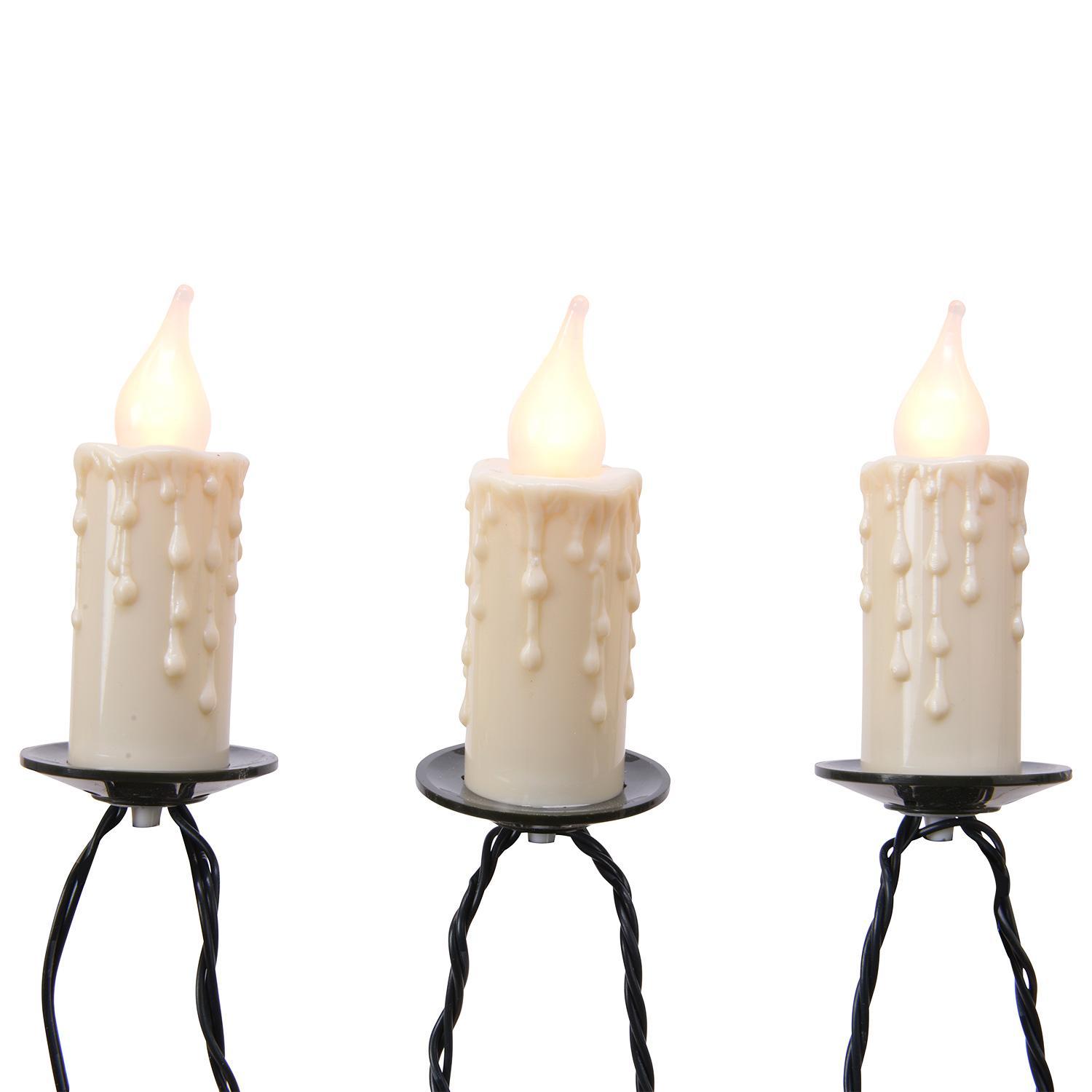 Гирлянда Свечи теплобелая 11,6м  Джамбо белые  клипсы 30диодов LED indoor