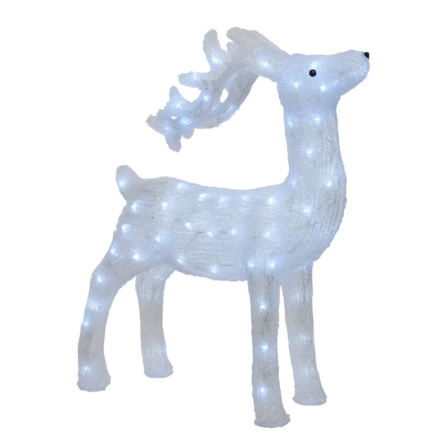 Декорация светодиодная Олень 73см холоднобелый прозрачный кабель 5м со вспышкой 100диодов LED outdoor