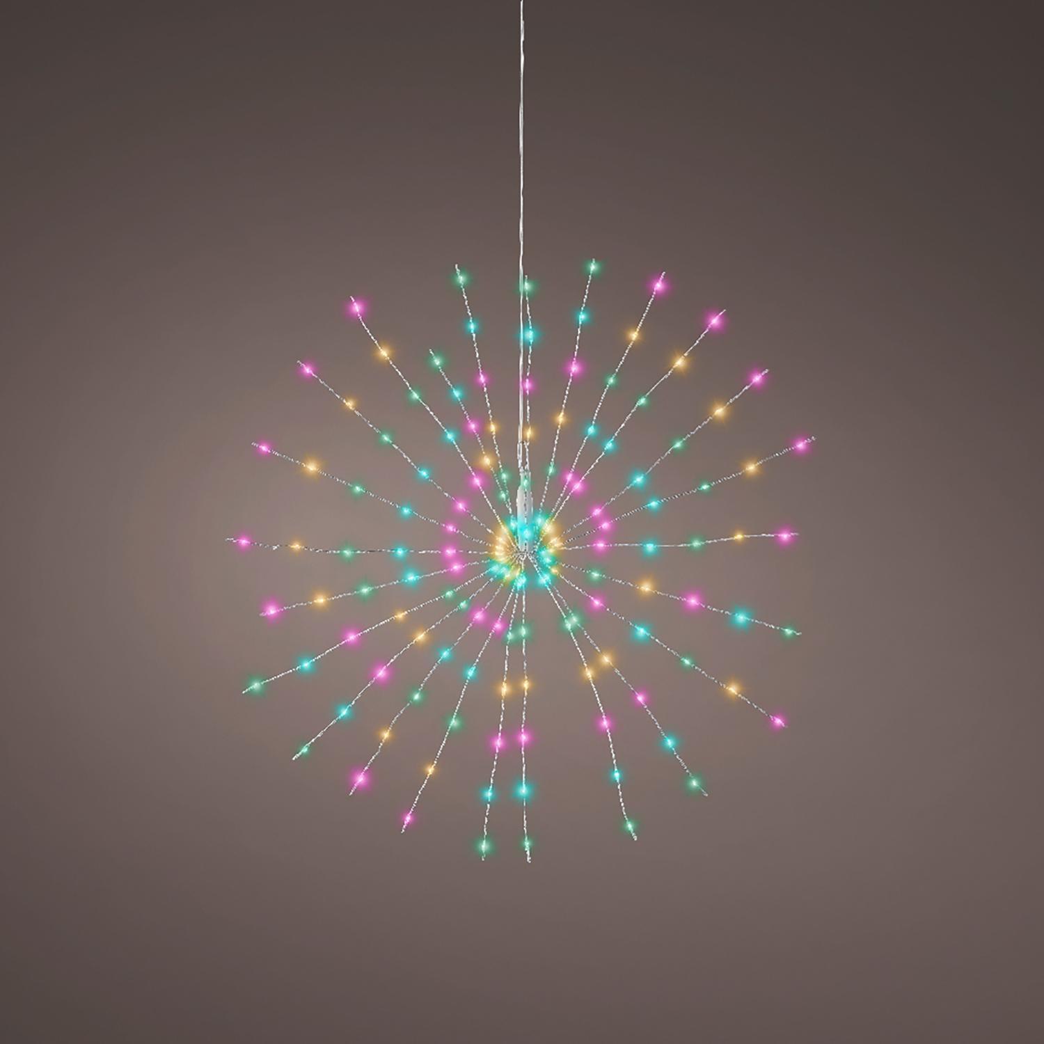 Декорация светодиодная Полярная звезда мерцающая 8 функций таймер 8/16ч d55см 24 луча кабель 8м серебристый 144LED MICRO разноцветная IP-44 indoor/outdoor