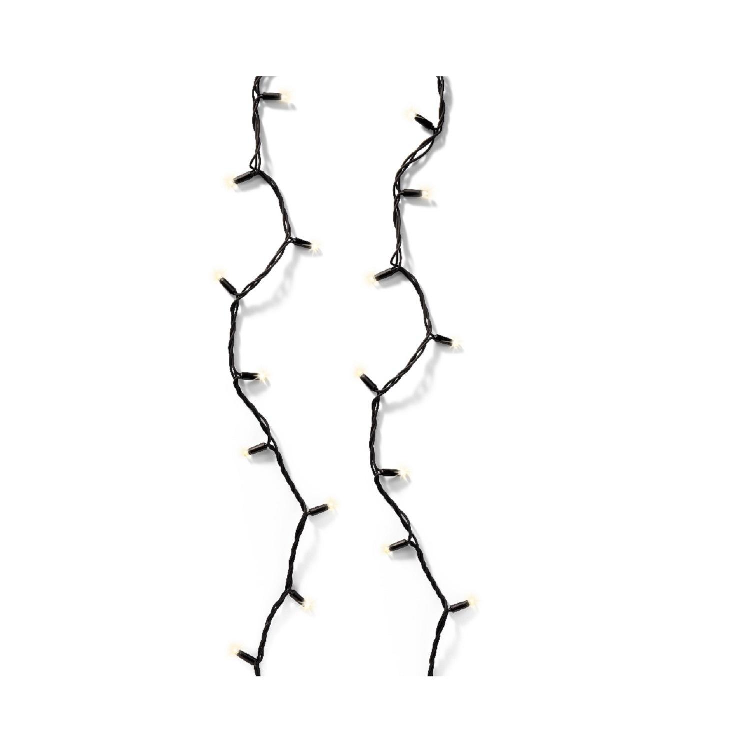 Гирлянда цепочка  9,5м теплобелая кабель черный дополнительная 30V 96LED IP-44 outdoor