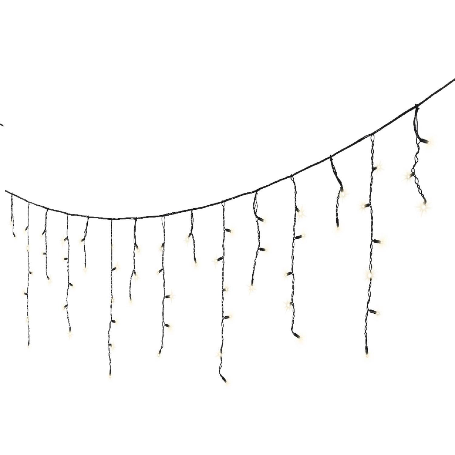 Гирлянда дождь  3,6x0,6м теплобелая кабель черный дополнительная 30V 96 LED IP-44 outdoor