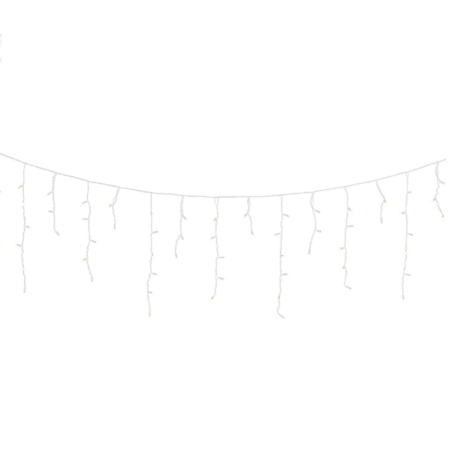 Гирлянда дождь  3,6x0,6м теплобелая кабель белый дополнительная с эффектом блеска 30V 96 LED IP-44 outdoor