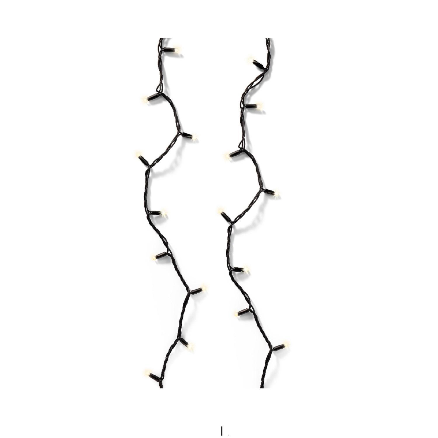 Гирлянда цепочка  9,5м теплобелая кабель черный дополнительная с эффектом блеска 30V 96 LED IP-44 outdoor