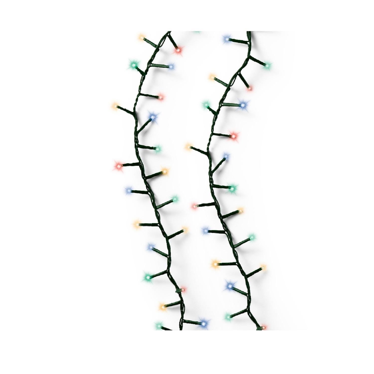 Гирлянда цепочка 11м разноцветная кабель зеленый с эффектом мерцания 8 функций таймер 8/16ч  500 LED IP-44 indoor/outdoor