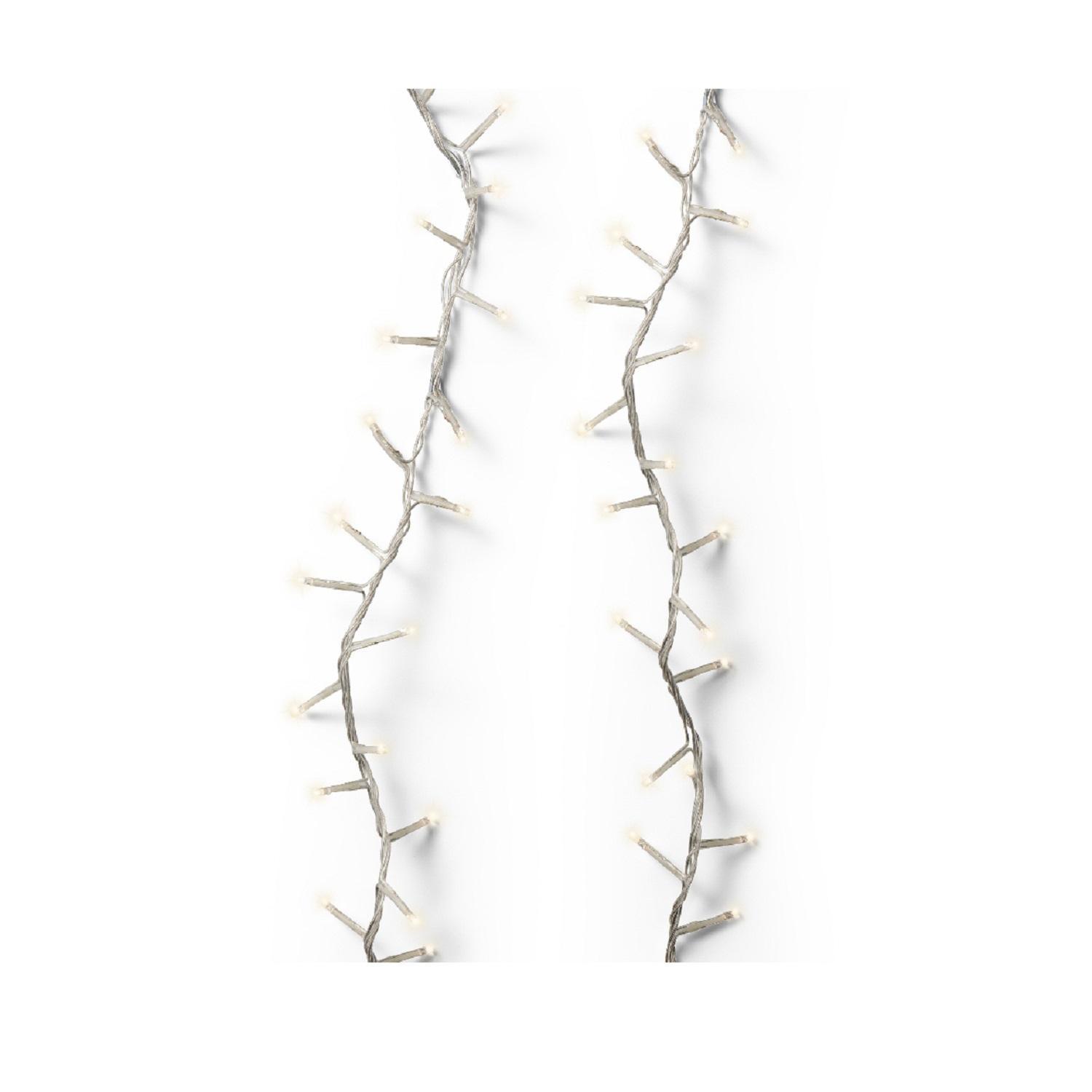 Гирлянда цепочка 34м теплобелая кабель прозрачный с эффектом мерцания 8 функций таймер 8/16ч 1500LED IP-44 indoor/outdoor