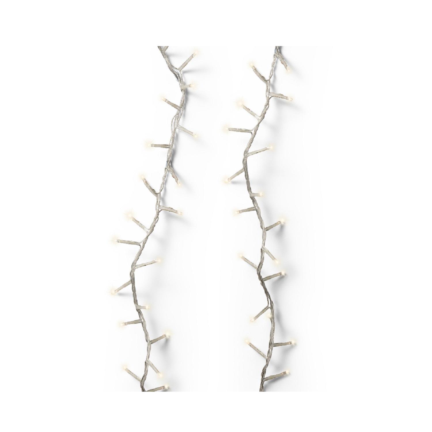 Гирлянда цепочка 60м теплобелая кабель прозрачный с эффектом мерцания 8 функций таймер 8/16ч 6000LED IP-44 indoor/outdoor