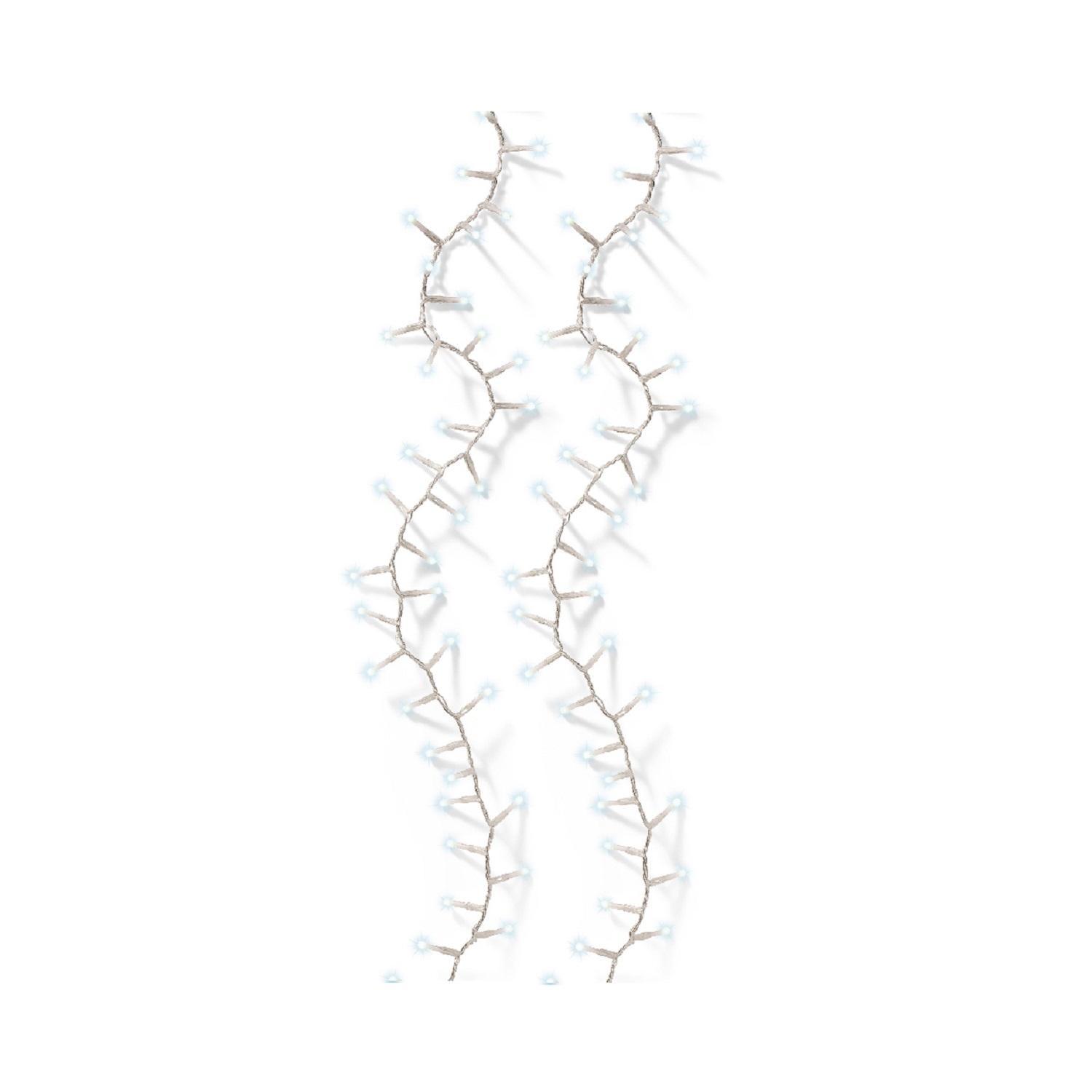 Гирлянда цепочка 22,5м холоднобелая с мягким свечением кабель прозрачный с эффектом мерцания 8 функций таймер 8/16ч 1000 LED IP-44 indoor/outdoor