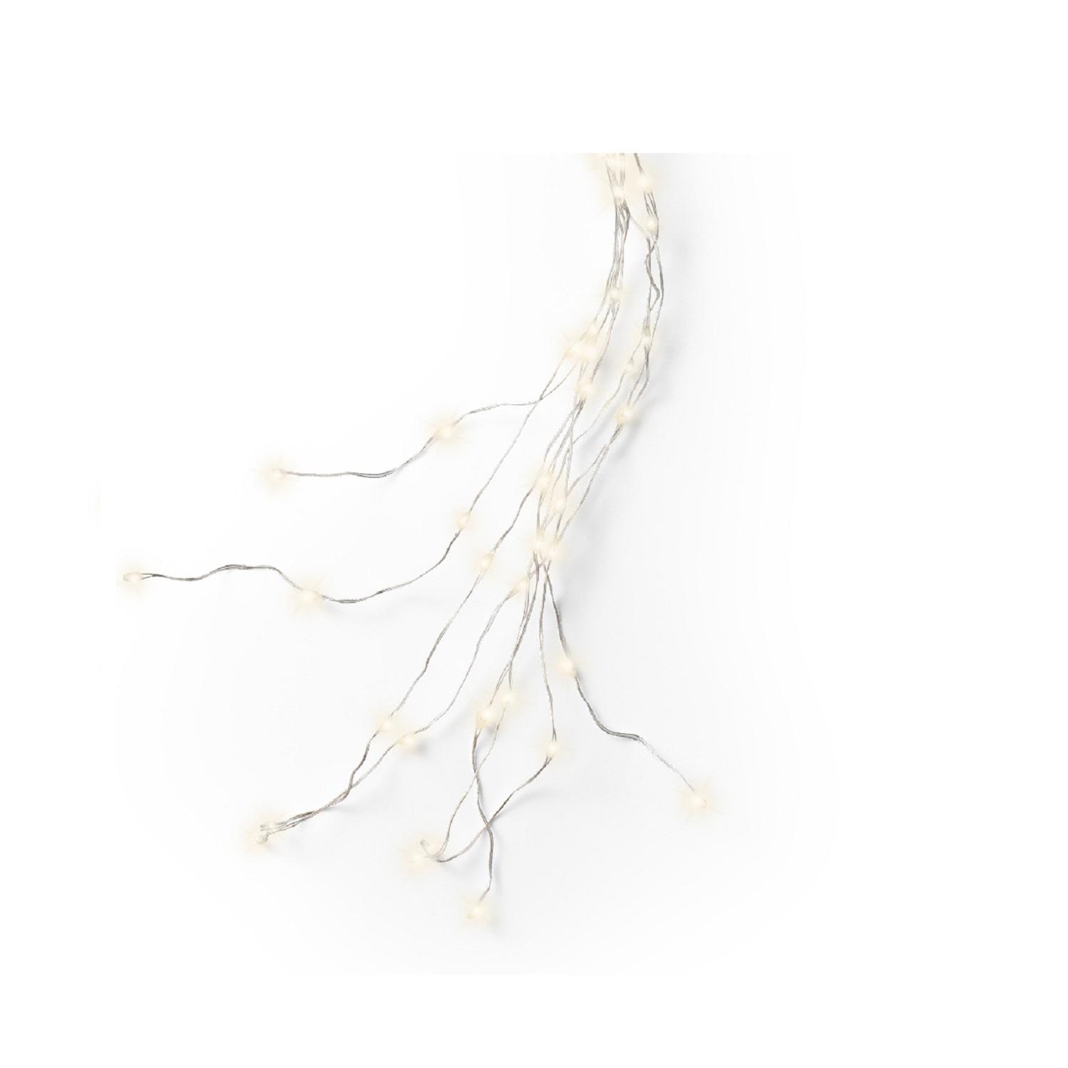 Гирлянда пучок  2,4м теплобелая кабель серебристый с эффектом мерцания таймер 8/16ч 16веток 832LED MICRO IP-44 indoor/outdoor