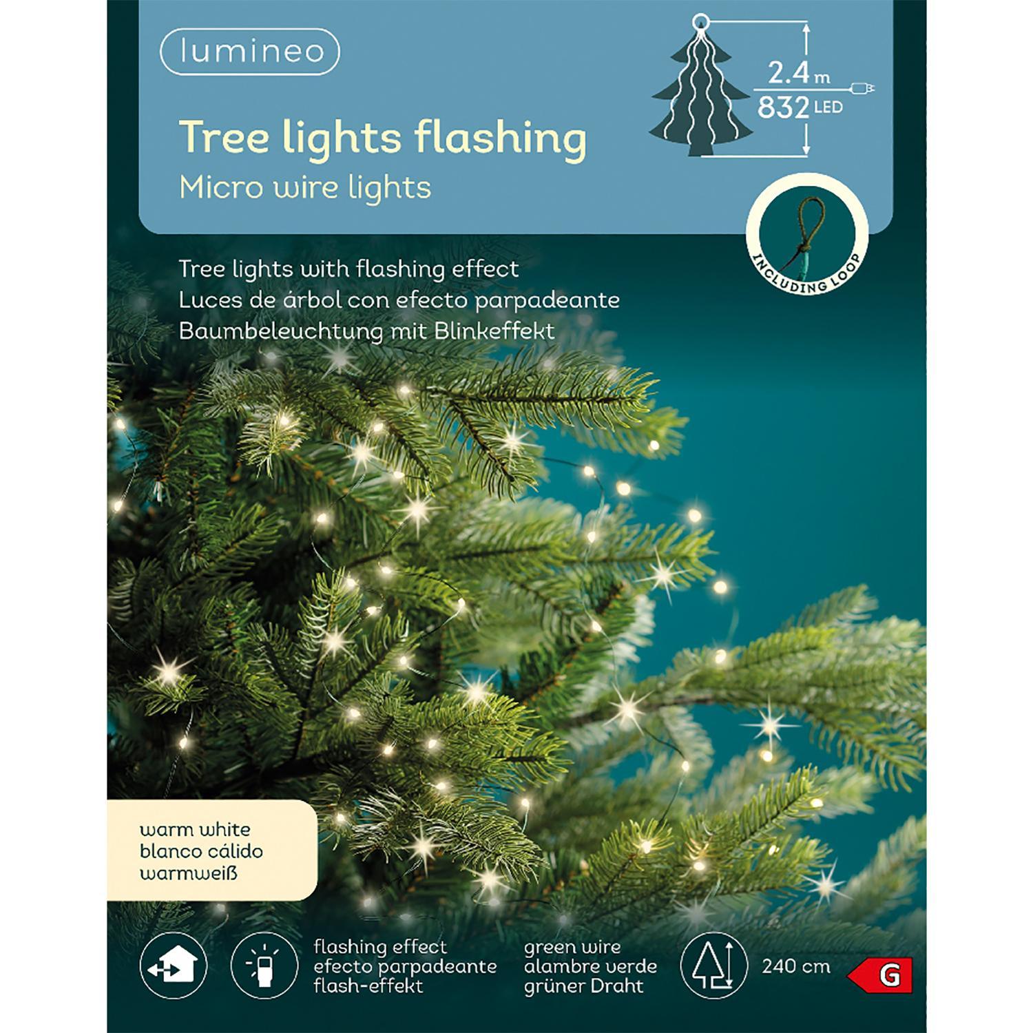 Гирлянда пучок 2,4м теплобелая мерцающая 16 веток 832LED MICRO IP-44 indoor/outdoor