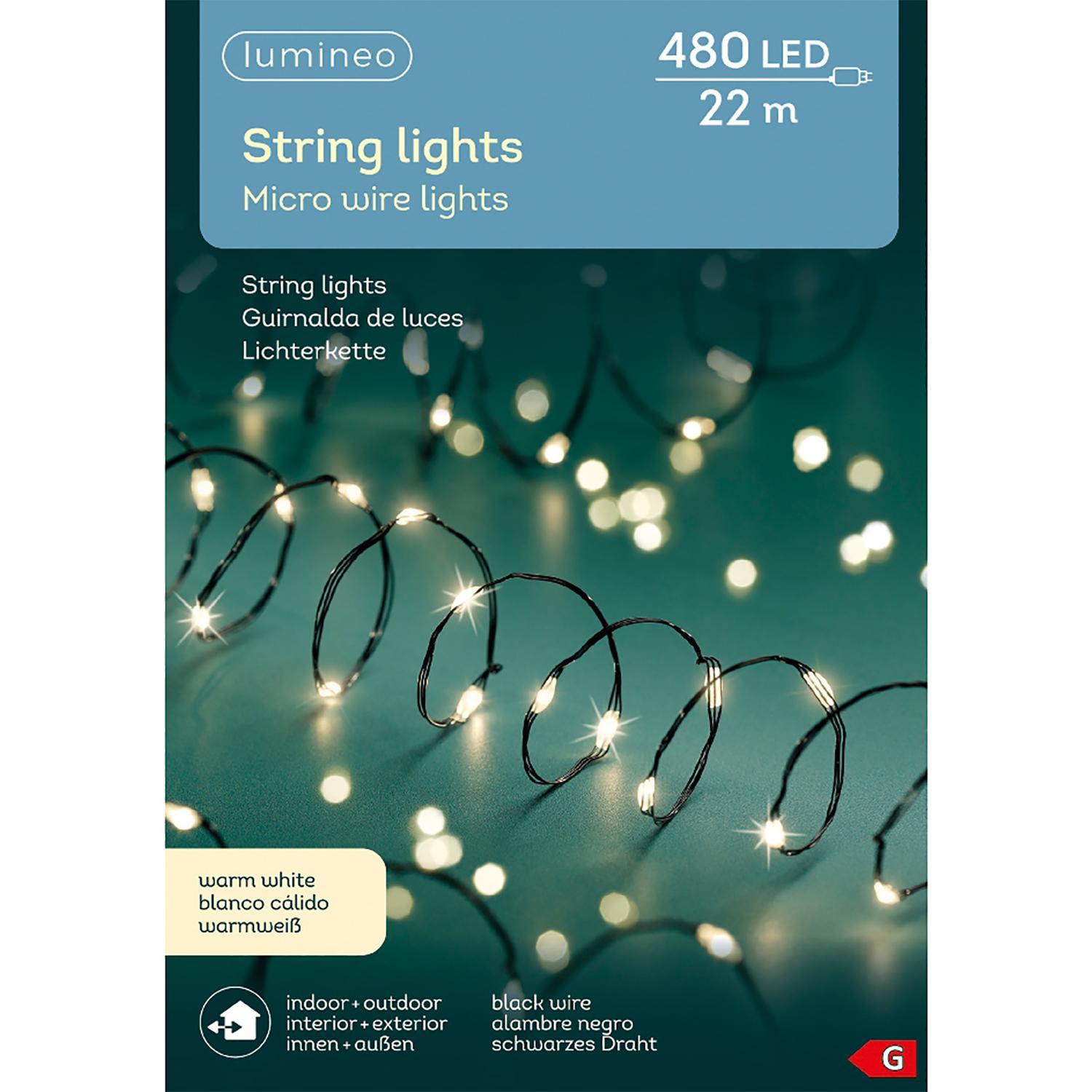 Гирлянда нить 24м теплобелая  480LED MICRO IP-44 indoor/outdoor