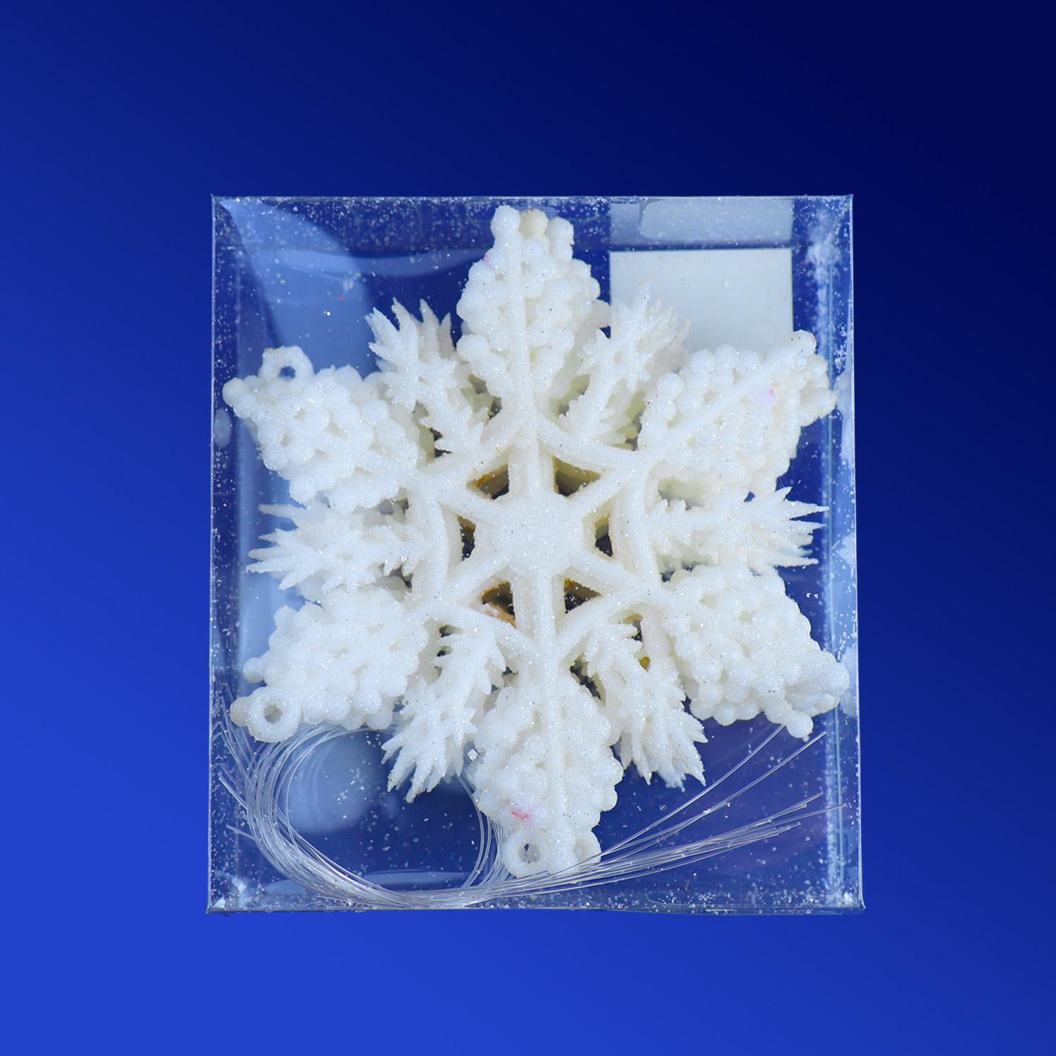 Декор Снежинка с блеском белая 10см 12шт/уп