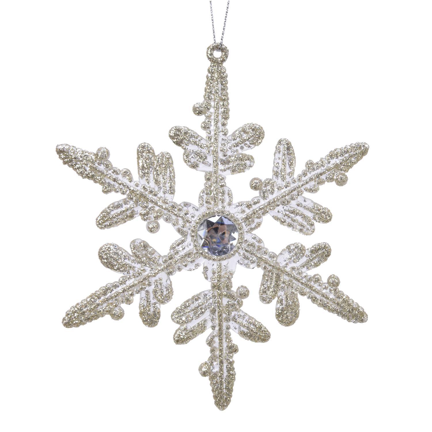 Декор Снежинка шампань 14cм
