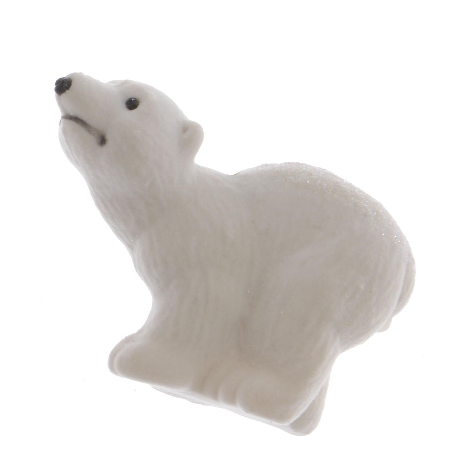 Декор Медведь белый 8,5см 6 в ассорт