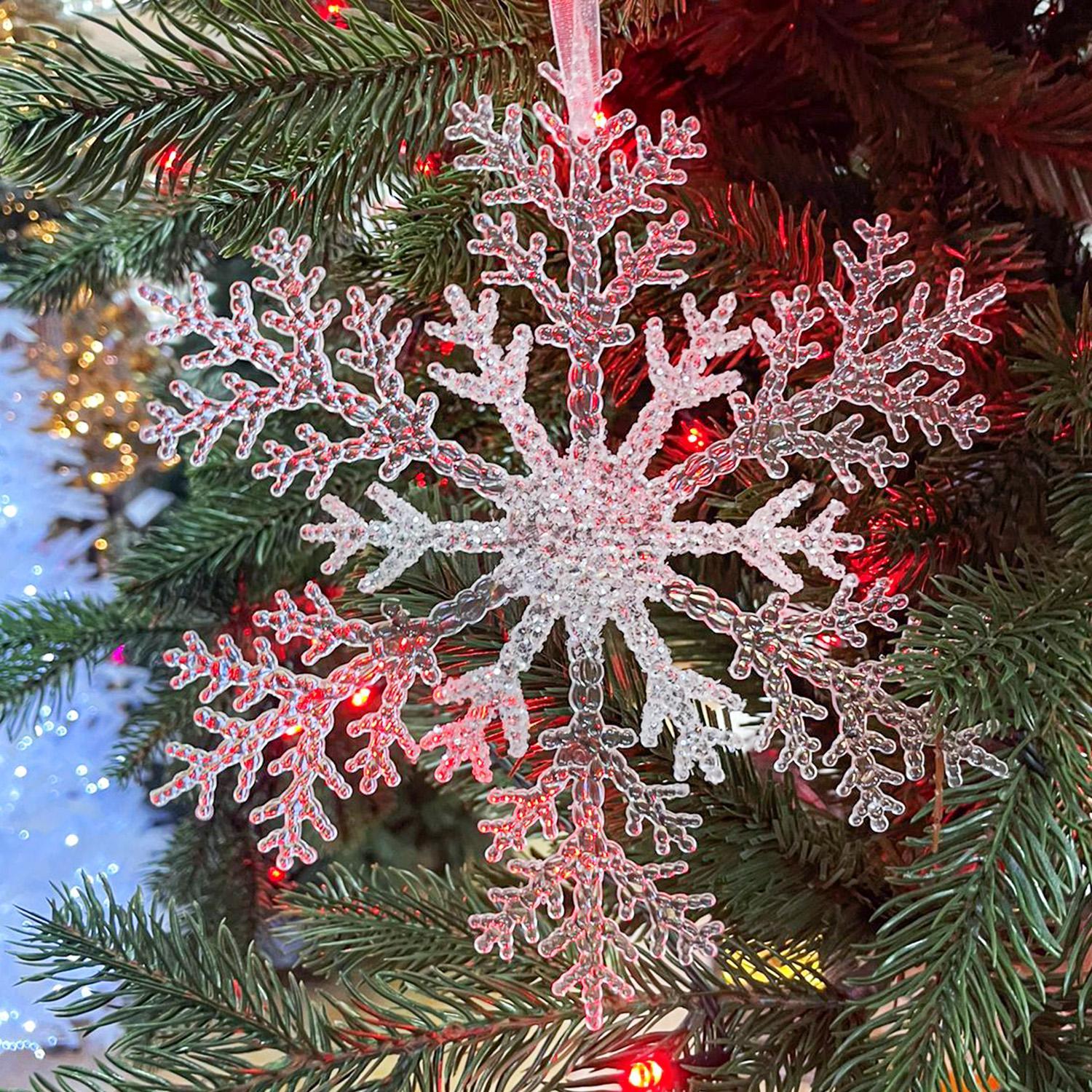 Декор Снежинка  прозрачная  d32cм