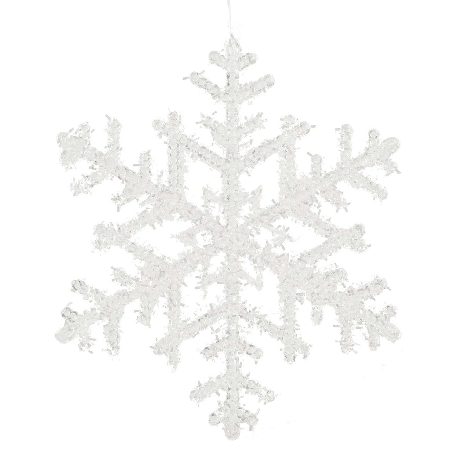 Декор Снежинка из акрила прозрачная d25см