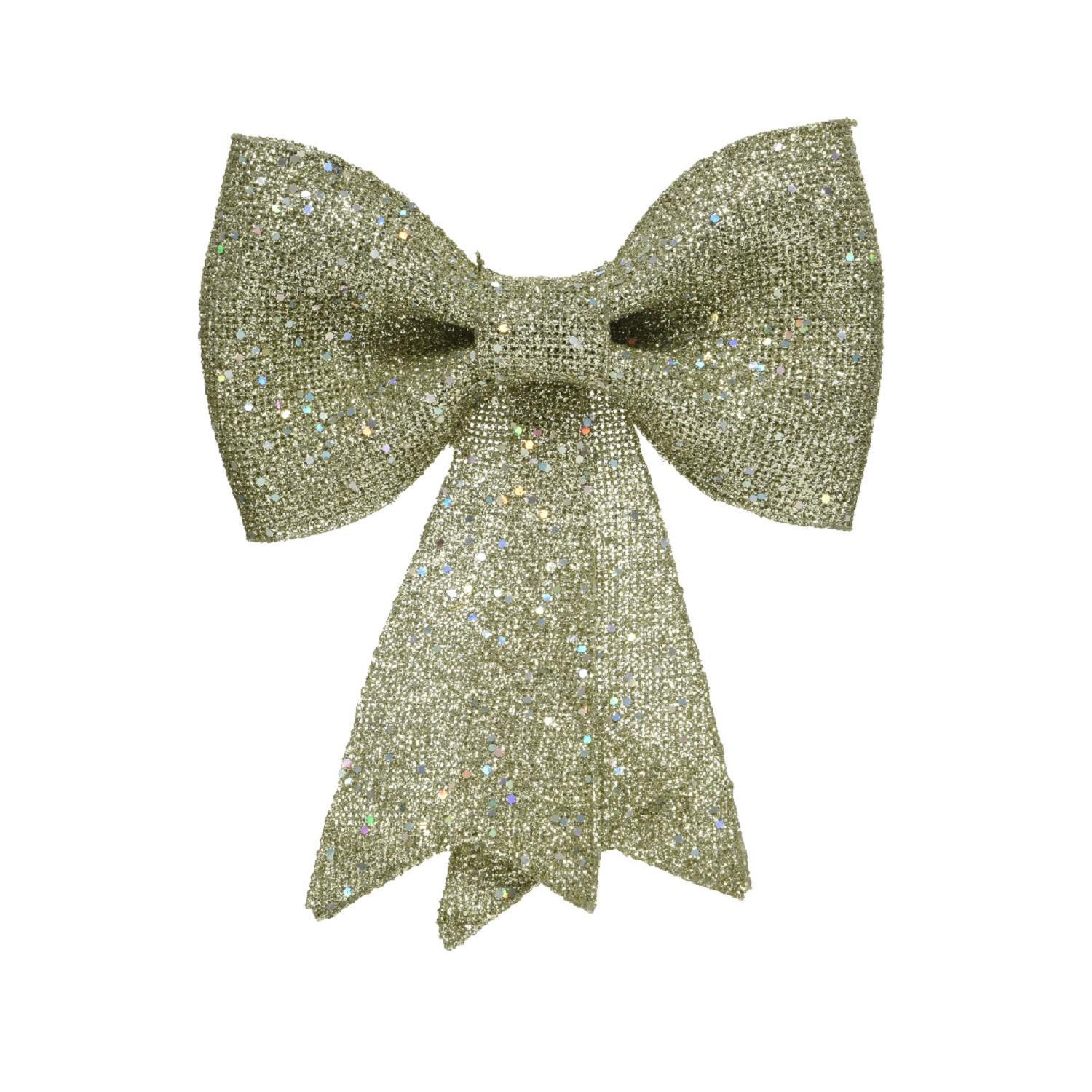 Декор Бант золотистый 13x14см