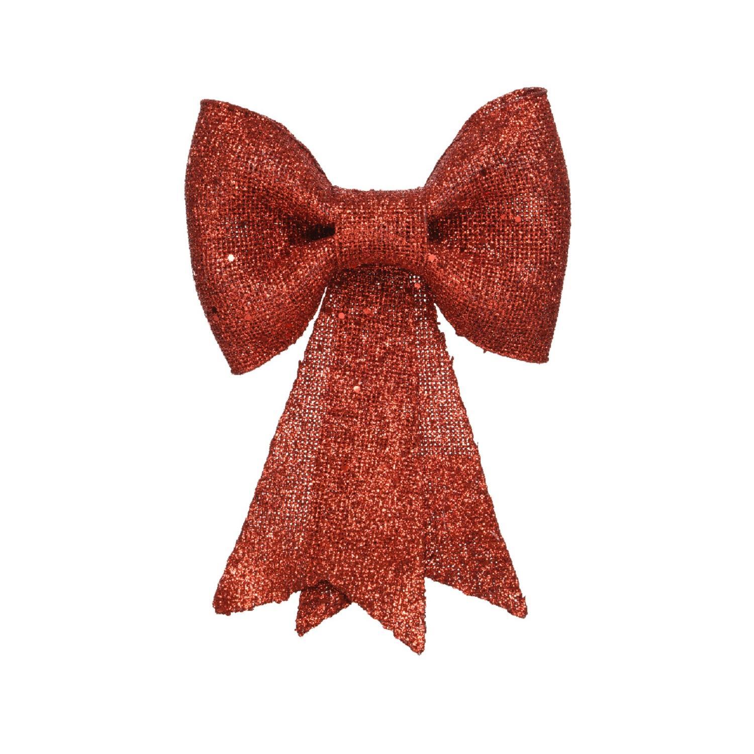 Декор Бант красный 13x14см