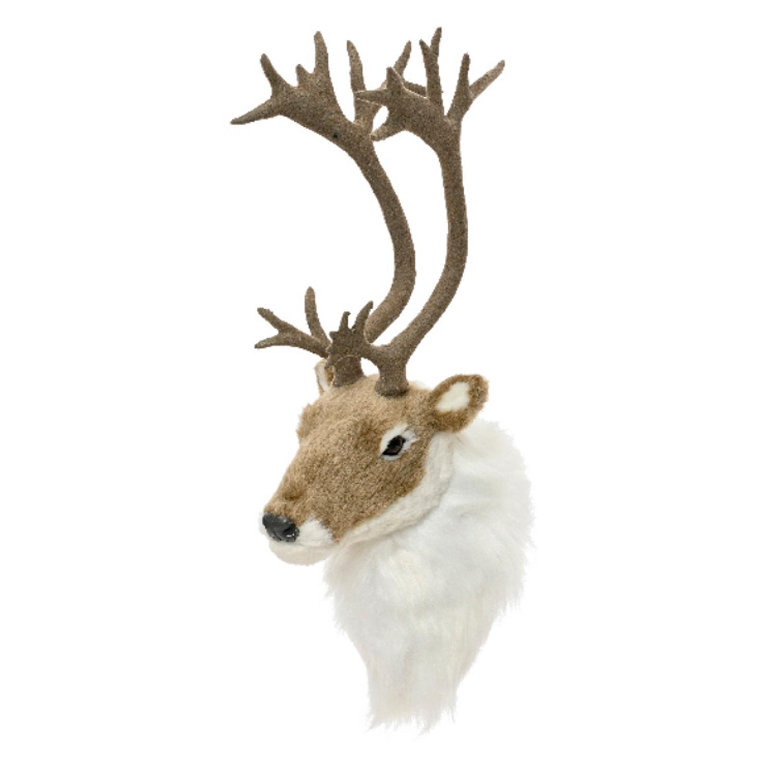 Декорация Голова оленя серая с рогами 11х20х34см