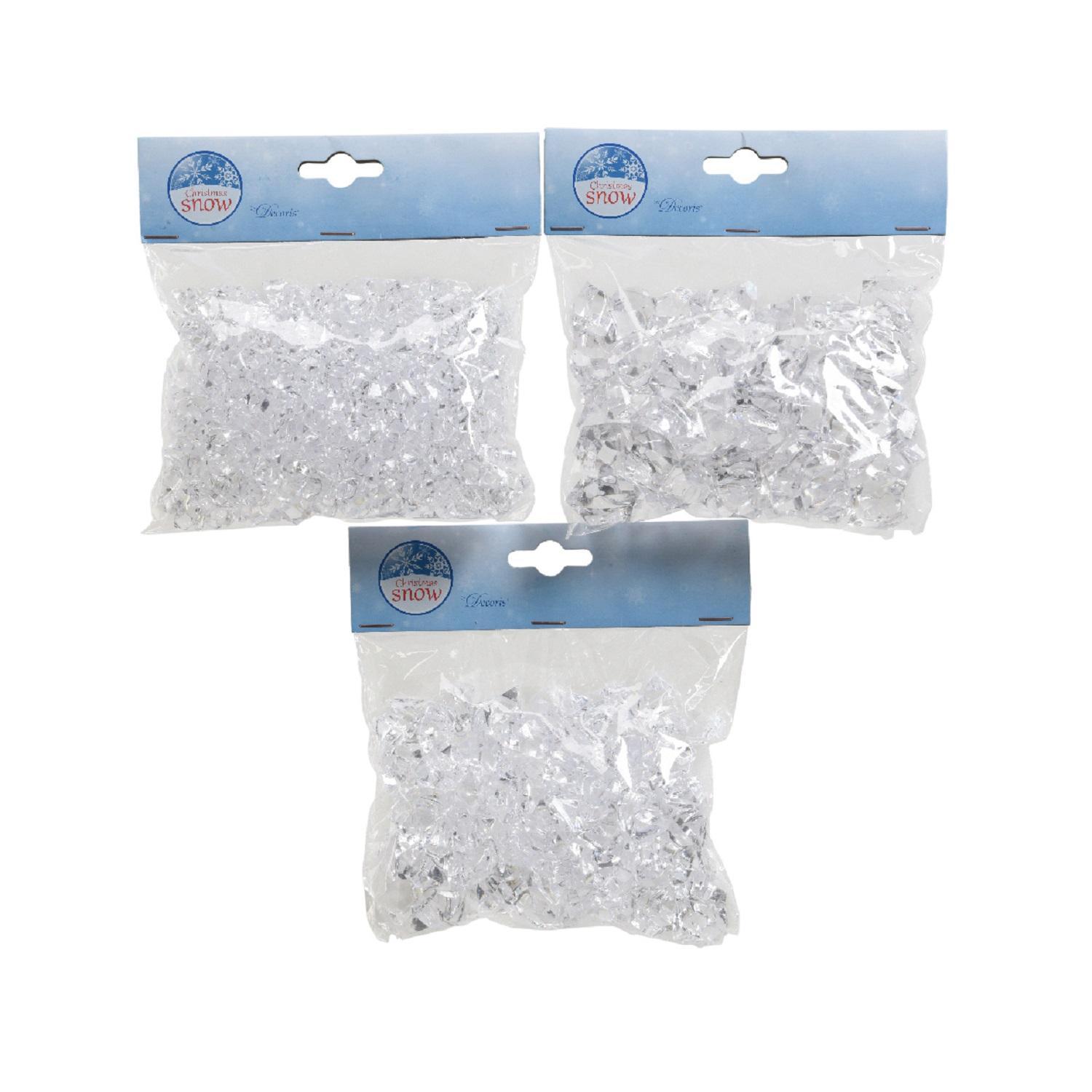 Декор Кубики льда акрил прозрачные 1x1,5x1,2/ 1,7x2x2,5/2,8x2x1,8 см 3 в ассорт