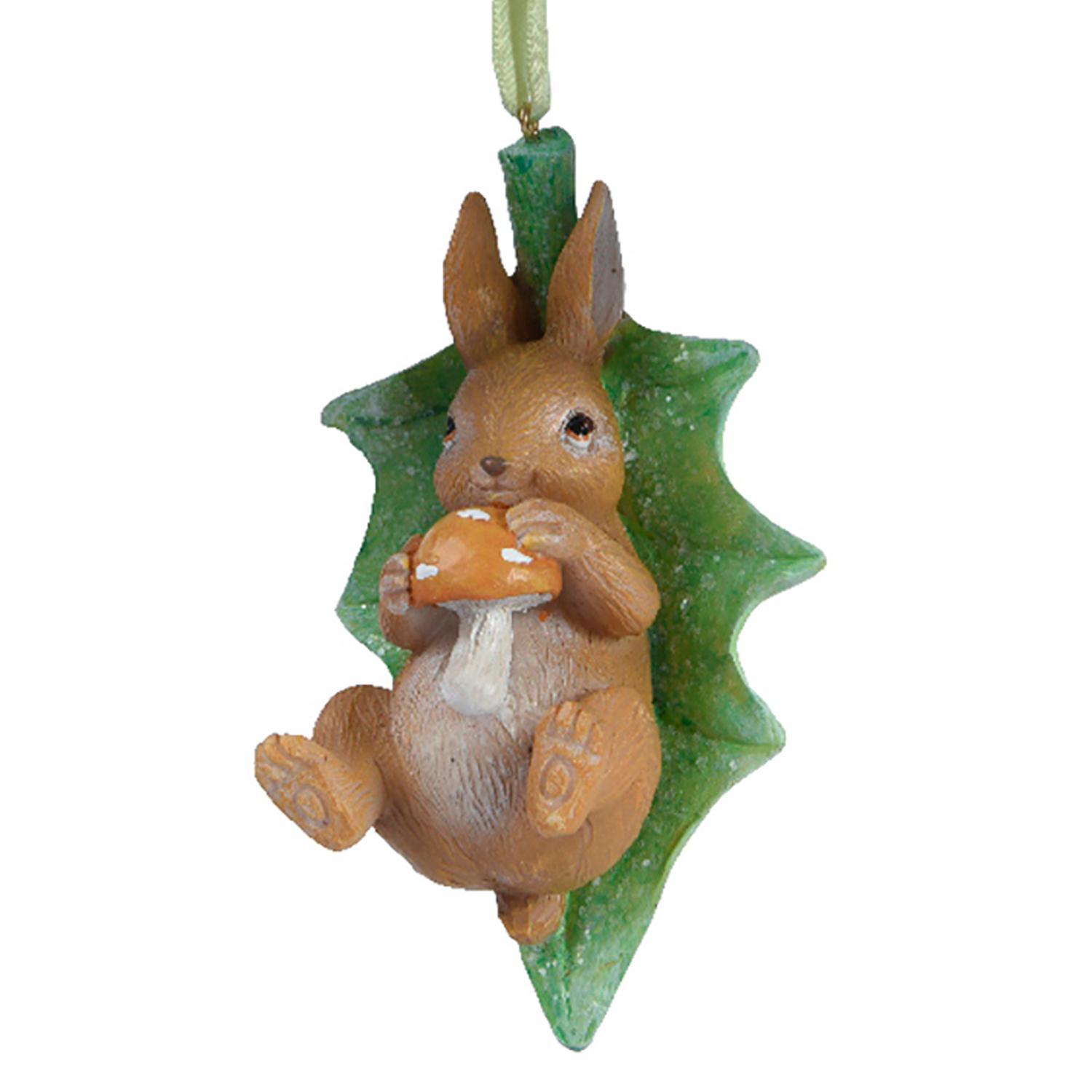 Декор зайчик с грибом 5х6,8х11см