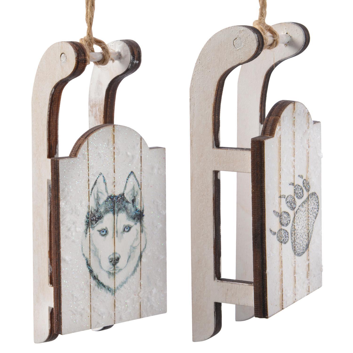 Декор Санки деревянные 10см 2 в ассорт