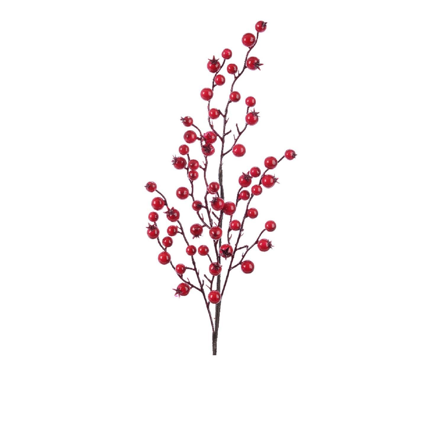 Веточка декоративная  60см с красными ягодами