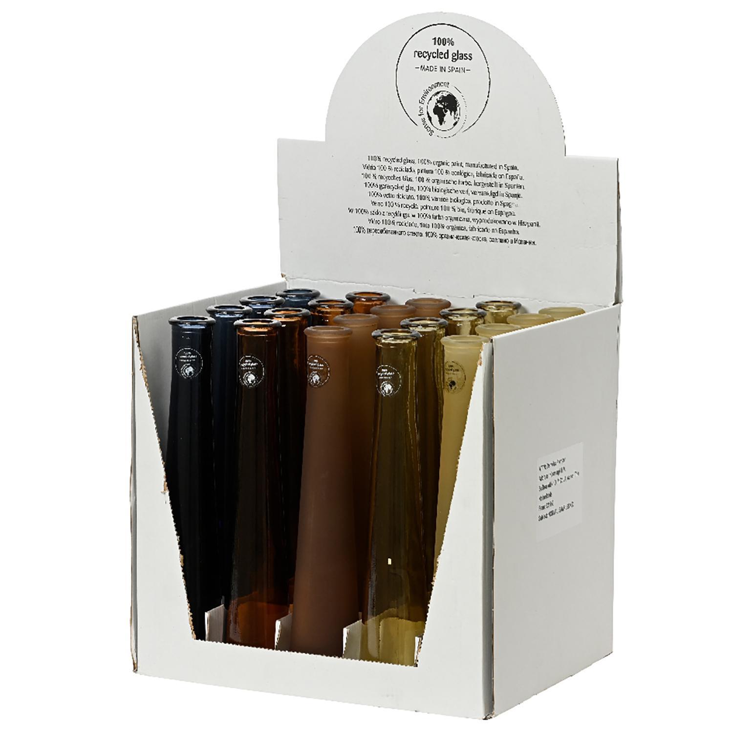 Ваза   d7x32cм стекло синяя прозрачная конус