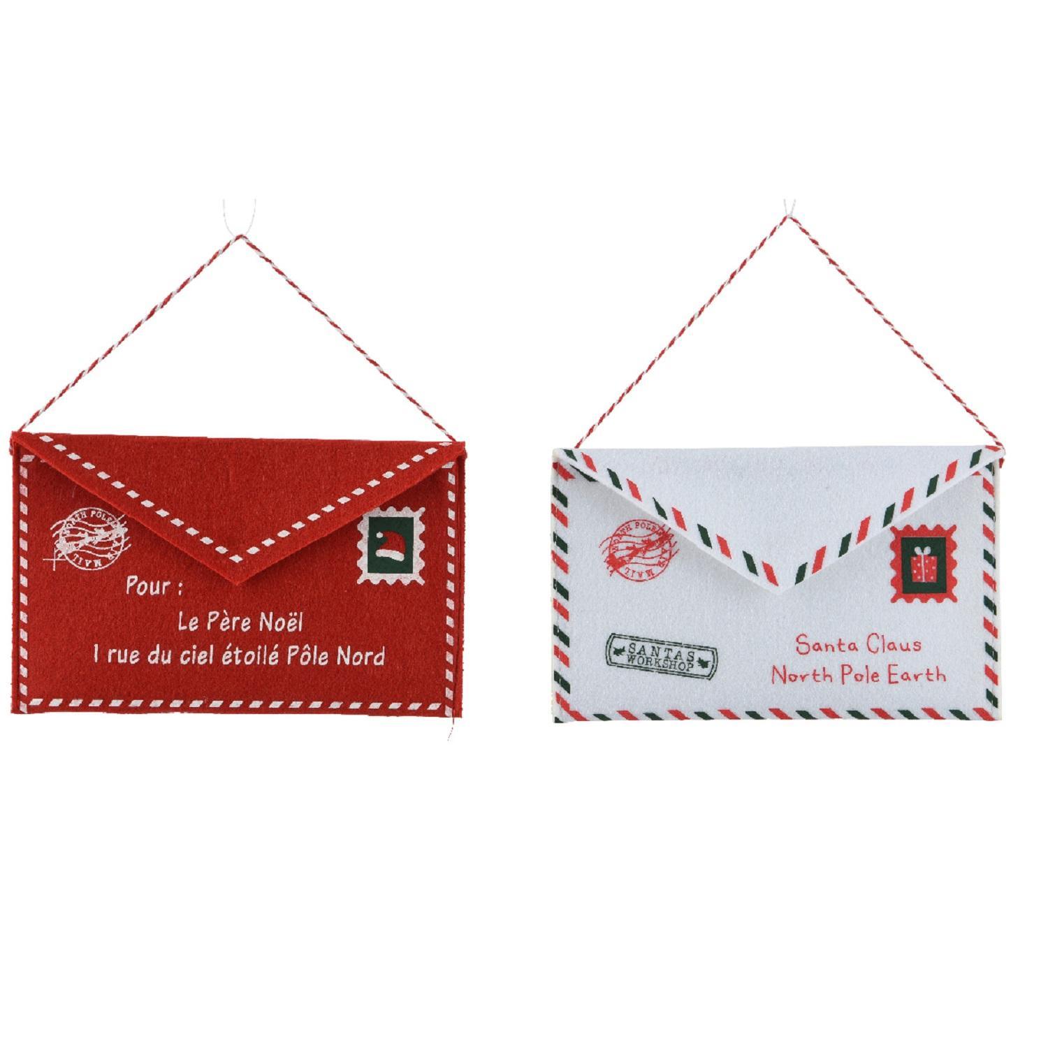Декор Конверт для Санты 20х13см 2 в ассорт