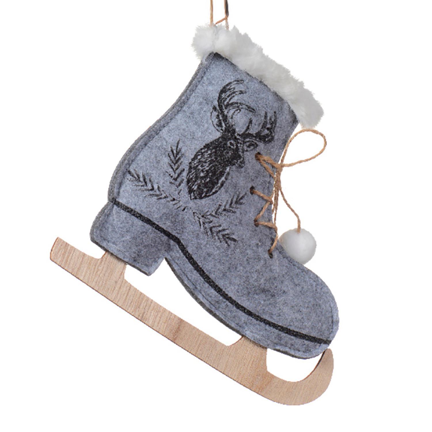 Декор Коньки серые с рисунком оленя 2х17х19см