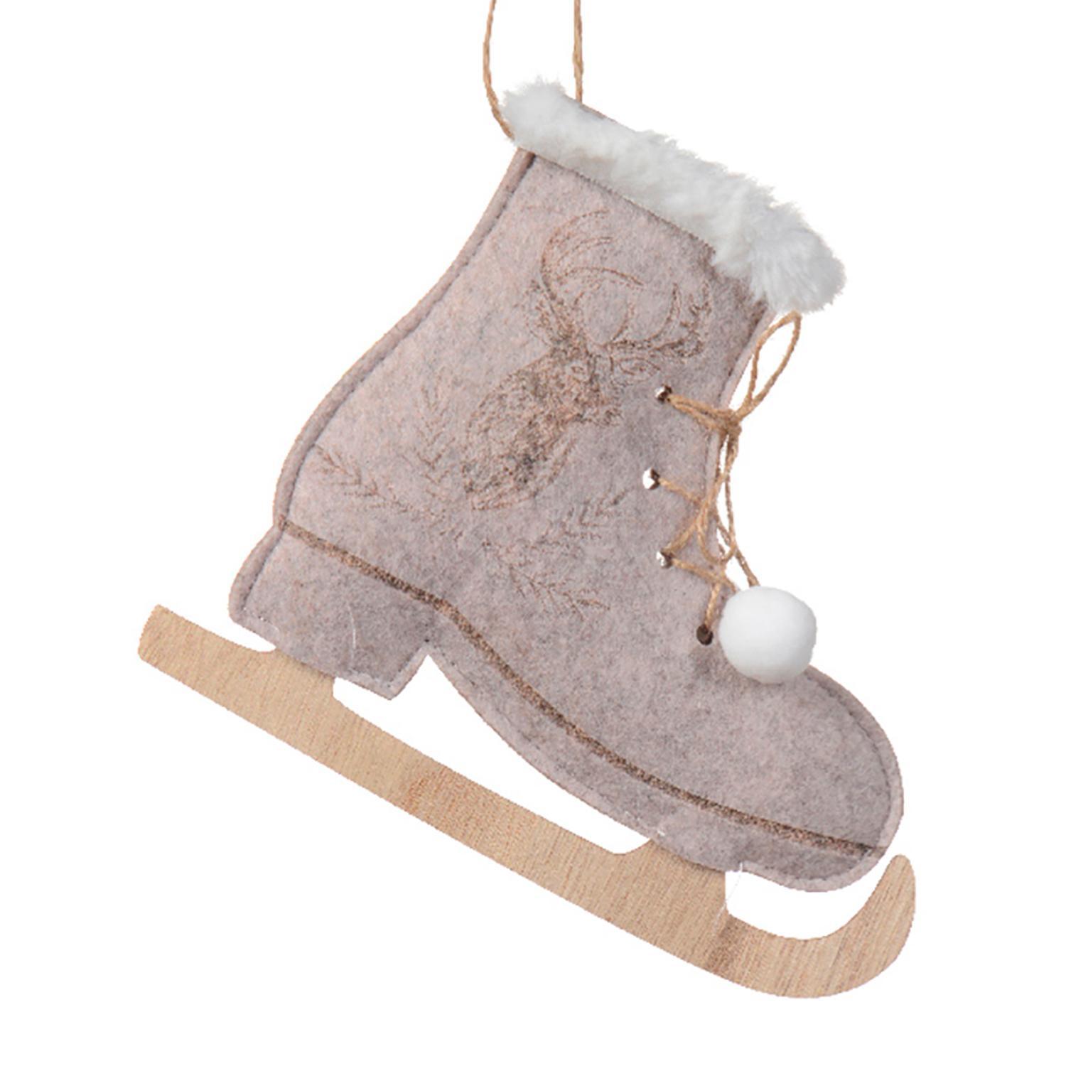 Декор Коньки бежевые с рисунком оленя 2х17х19см