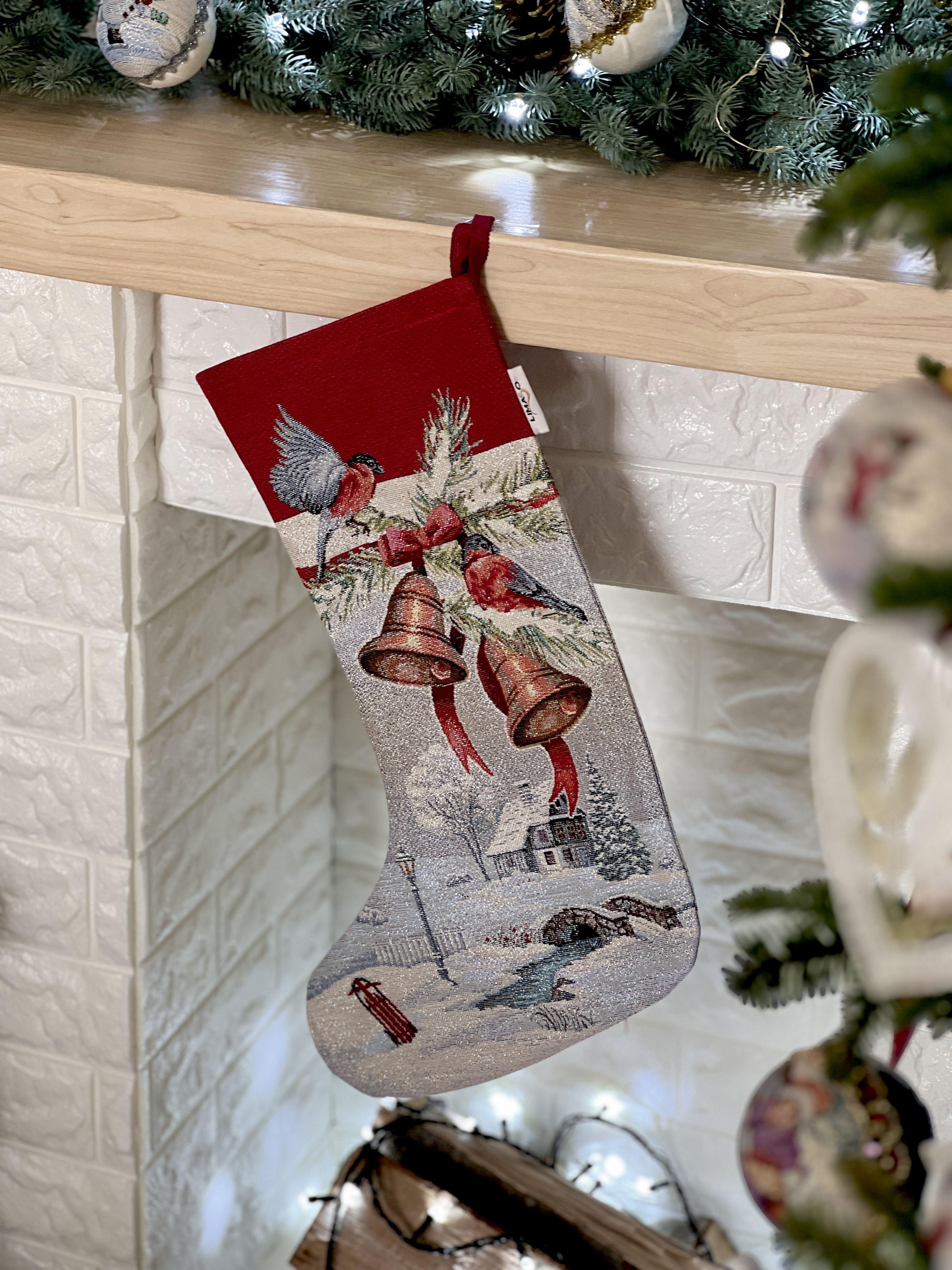 Декор Сапог  Рождественские весточки 30x47см гобелен с серебристым люрексом  RUNNER1254-CH