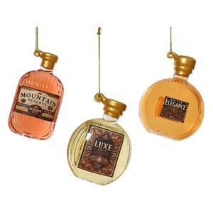 Декор Бутылка коньяка стекло с жидкостью внутри 10х7см 3 в ассорт