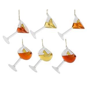 Декор Бокал для коктейля стекло с жидкостью внутри 10,3х7,2см 6 в ассорт