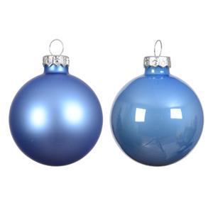 Шар стекло небесно-голубой  матовый/глянцевый d8см 6шт/уп